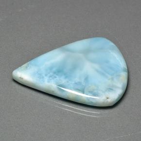 Larimar naturale blu verdastro chiaro da 46,95 ct, taglio a pera, opaco