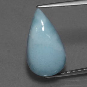 Larimar naturale blu da 10,31 ct, taglio a pera, opaco