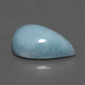 Larimar naturale blu da 10,31 ct, taglio a pera, opaco