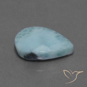 Larimar Azzurro naturale da 7.69 ct, Forma a pera, Opaco