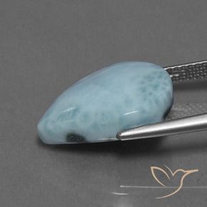 Larimar Azzurro naturale da 7.69 ct, Forma a pera, Opaco