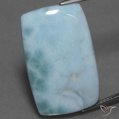 15.43ct Naturale Blu verdastro chiaro Larimar, Taglio a baguette, Opaco