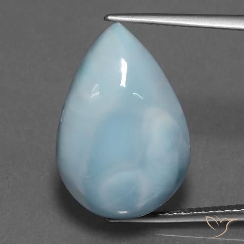 16.87ct Naturale Bambina blu Larimar, Forma a pera, Opaco