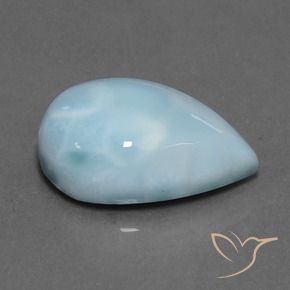 Larimar Bambina blu naturale da 16.87 ct, Forma a pera, Opaco