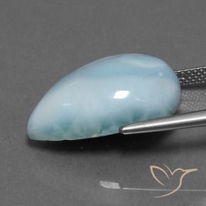 Larimar Bambina blu naturale da 16.87 ct, Forma a pera, Opaco