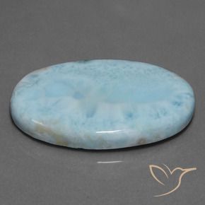 Larimar Verde bluastro chiaro naturale da 53.89 ct, Ovale, Opaco