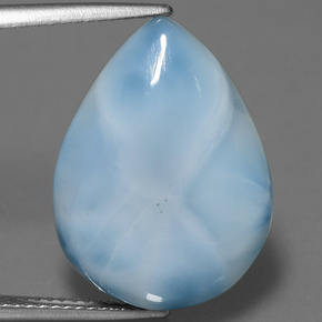 Larimar Bambina blu naturale da 14.08 ct, Forma a pera, Opaco