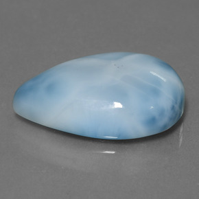 Larimar Bambina blu naturale da 14.08 ct, Forma a pera, Opaco