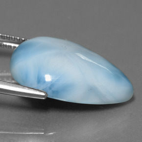 Larimar Bambina blu naturale da 14.08 ct, Forma a pera, Opaco