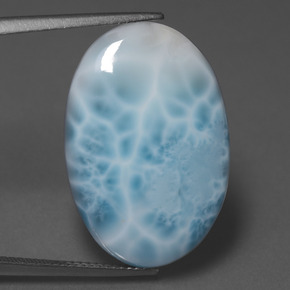 Larimar Blu naturale da 22.03 ct, Taglio ovale, Opaco