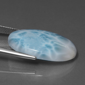 Larimar Blu naturale da 22.03 ct, Taglio ovale, Opaco