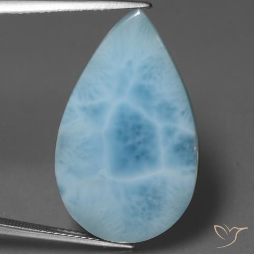 18.24ct Naturale Blu acqua Larimar, Forma a pera, Opaco