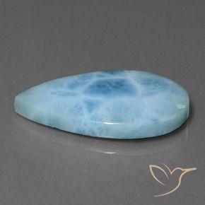 Larimar Blu acqua naturale da 18.24 ct, Forma a pera, Opaco