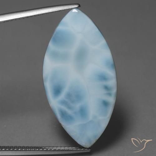 14.85ct Naturale Bambina blu Larimar, Taglio marquise, Opaco