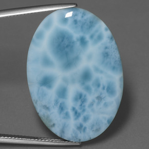 Larimar naturale blu da 27,35 ct, taglio ovale, opaco