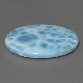 Larimar naturale blu da 27,35 ct, taglio ovale, opaco