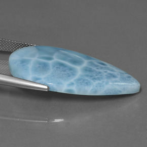 Larimar Blu naturale da 28.91 ct, Forma a pera, Opaco
