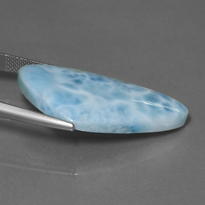 Larimar naturale blu da 25,33 ct, forma fantasia, opaco
