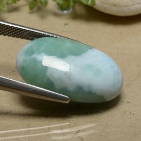 Larimar naturale verde da 16,78 ct, taglio ovale, opaco