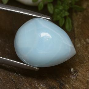 Larimar Verde blu naturale da 12.95 ct, Forma a pera, Opaco