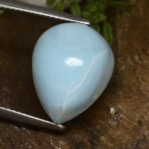 Larimar Verde blu naturale da 12.95 ct, Forma a pera, Opaco
