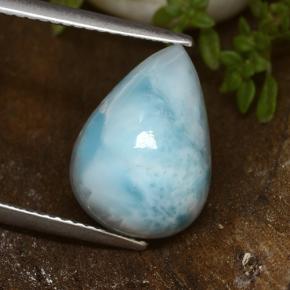 Larimar Verde blu naturale da 6.89 ct, Forma a pera, Opaco