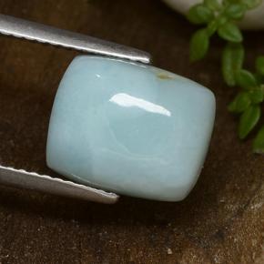Larimar Verde blu naturale da 4.46 ct, Taglio a cuscino, Opaco