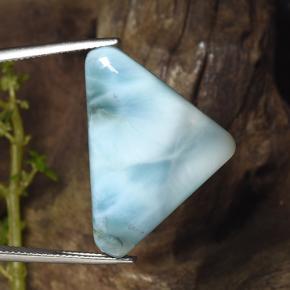 Larimar naturale blu da 24,61 ct, trillion, opaco