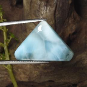 Larimar naturale blu da 24,61 ct, trillion, opaco