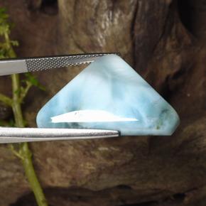 Larimar naturale blu da 24,61 ct, trillion, opaco