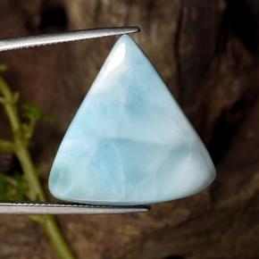 Larimar naturale blu da 25,27 ct, trillion, opaco