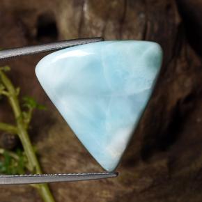 Larimar naturale blu da 25,27 ct, trillion, opaco