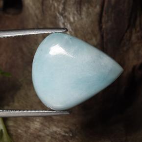 Larimar naturale blu da 19,34 ct, taglio a pera, opaco