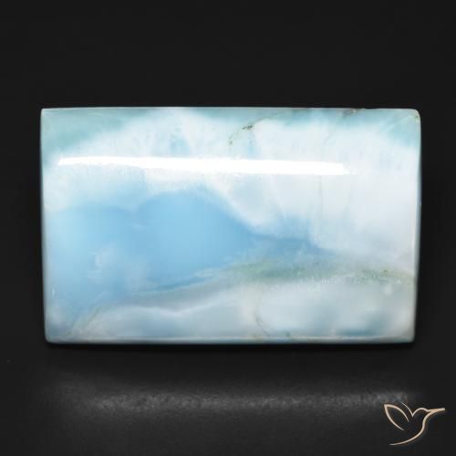 56.47ct Naturale Azzurro Larimar, Taglio a baguette, Opaco