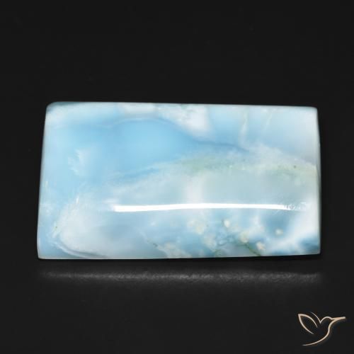 Larimar Azzurro naturale da 56.47 ct, Taglio a baguette, Opaco