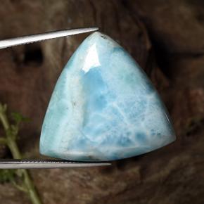 Larimar naturale blu da 46,87 ct, trillion, opaco