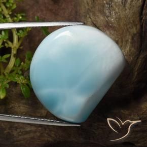 Larimar Blu verdastro chiaro naturale da 44.58 ct, Taglio a fantasia, Opaco