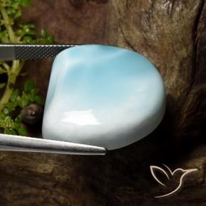 Larimar Blu verdastro chiaro naturale da 44.58 ct, Taglio a fantasia, Opaco