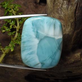 Larimar naturale blu da 60,78 ct, taglio a cuscino, opaco