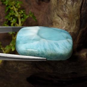 Larimar naturale blu da 60,78 ct, taglio a cuscino, opaco