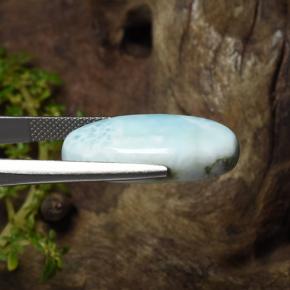Larimar naturale blu da 15,43 ct, taglio ovale, opaco