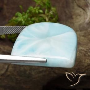 Larimar Blu verdastro chiaro naturale da 50.61 ct, Taglio a fantasia, Opaco