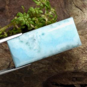 Larimar Azzurro naturale da 44.71 ct, Taglio a baguette, Opaco