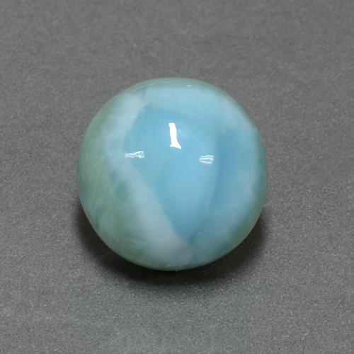 Larimar naturale blu da 6,90 ct, taglio rotondo, opaco