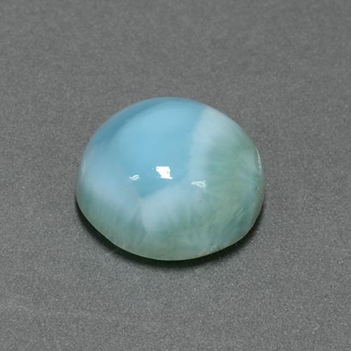 Larimar naturale blu da 6,90 ct, taglio rotondo, opaco