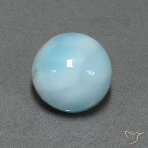 Larimar Azzurro naturale da 6.56 ct, Rotondo, Opaco