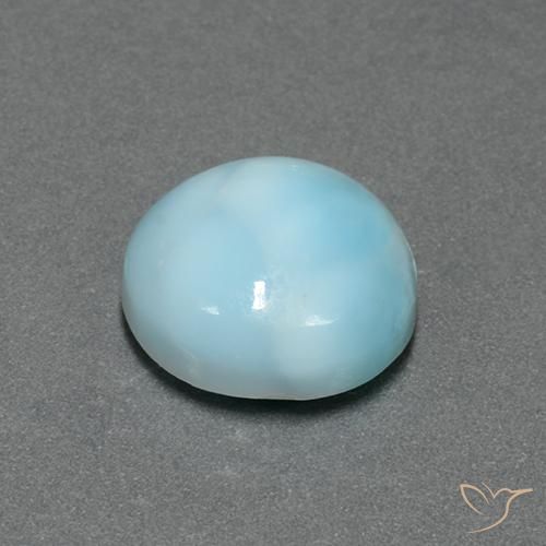 Larimar Azzurro naturale da 6.56 ct, Rotondo, Opaco