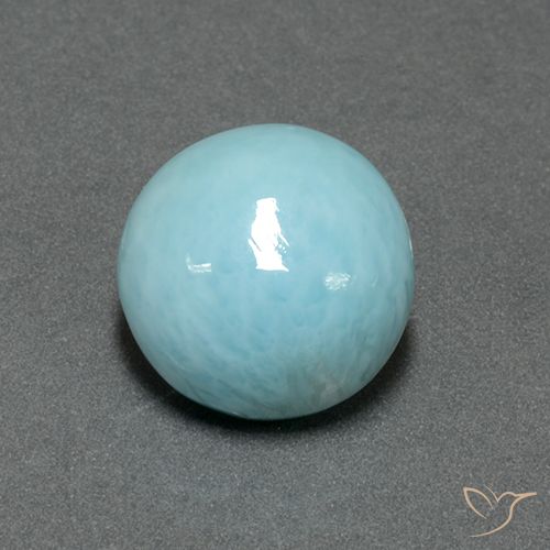 5.96ct Naturale Blu verdastro chiaro Larimar, Rotondo, Opaco