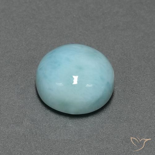 Larimar Azzurro naturale da 6.79 ct, Rotondo, Opaco