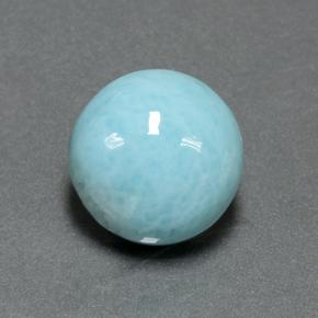 Larimar naturale blu da 6,99 ct, taglio rotondo, opaco